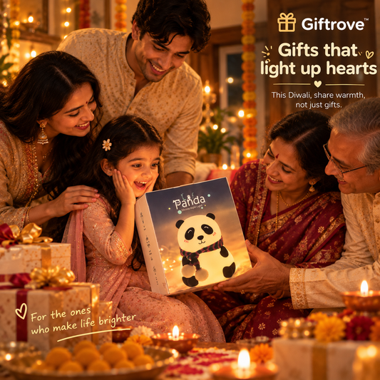 GIFTROVE Panda Silicone Night Light for Kids – Cute LED Lamp & Diwali Gift