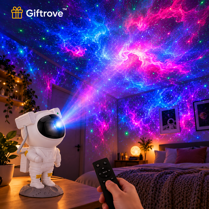 Giftrove Astronaut Galaxy Projector Light for Bedroom – Diwali Gift for Kids & Home Decoration