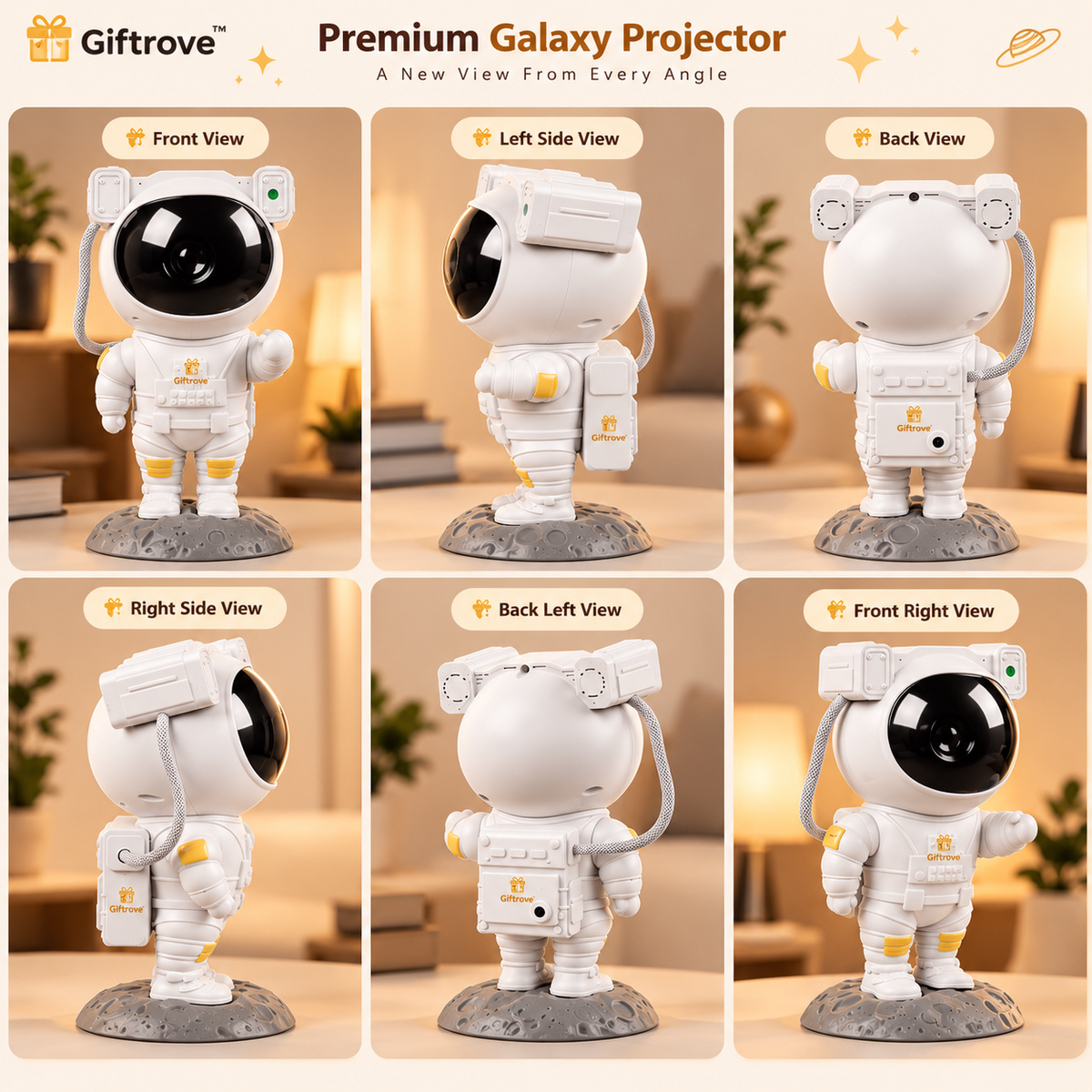 Giftrove Astronaut Galaxy Projector Light for Bedroom – Diwali Gift for Kids & Home Decoration
